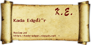 Kada Edgár névjegykártya